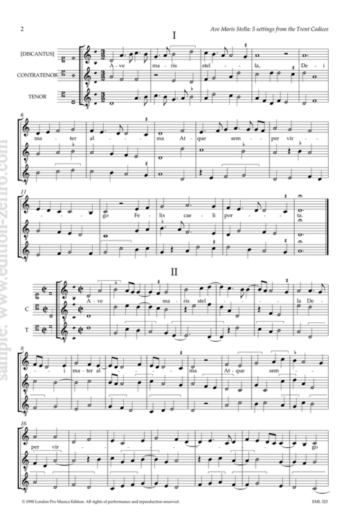 Ave maris stella - 5 settings from the Trent Codex