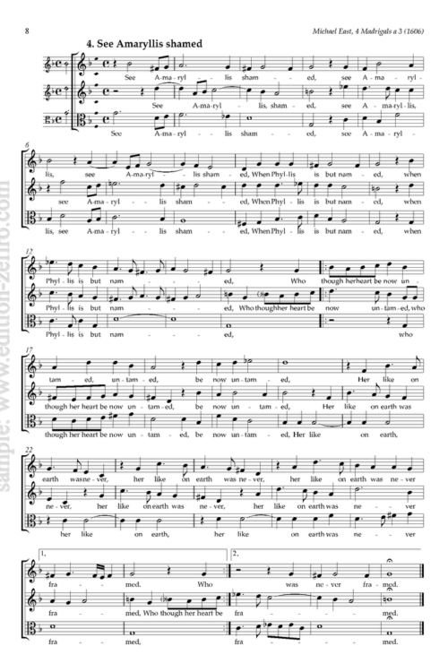 Michael East : Four Madrigals à3 (viols)