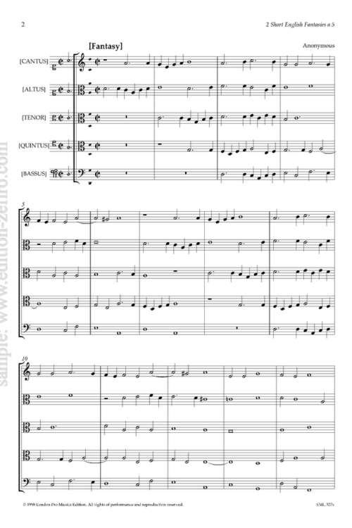 Two Short English Fantasies (viols)