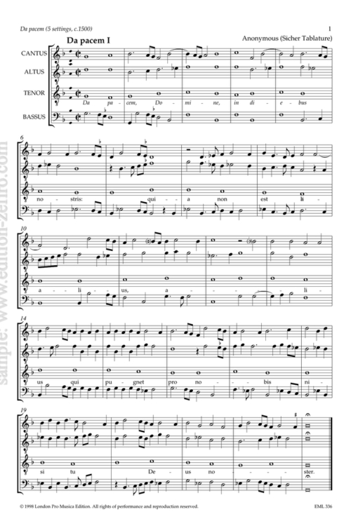 Da pacem (5 settings)