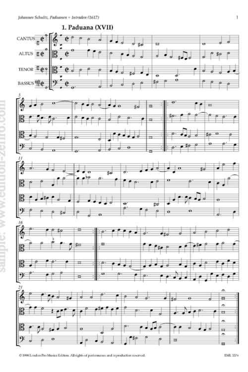 Schultz: Pavans, Intradas (viols)