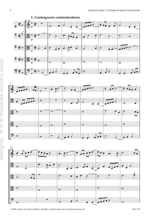 Costanzo Festa - Two contrapunti sopra il canto fermo (viols)