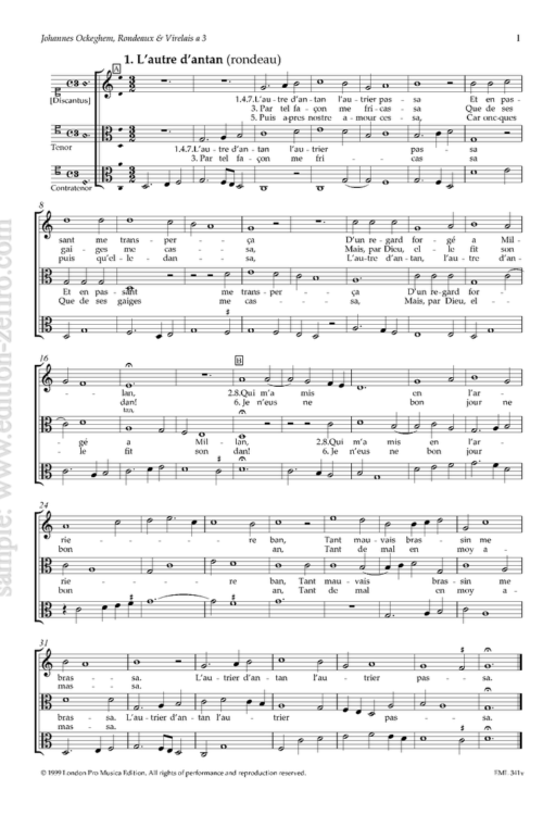Five Rondeaux à3 (viols) : Johannes Ockeghem