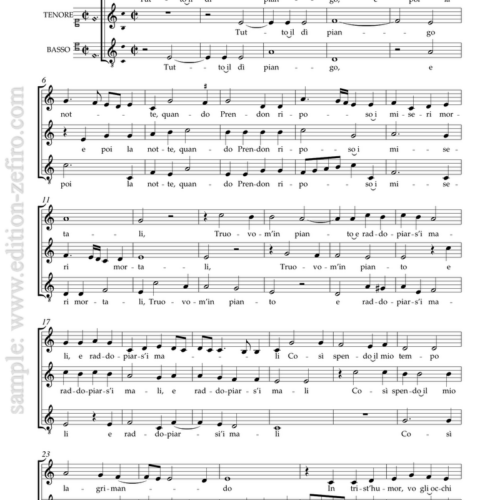 Tutto il dì piango : Cipriano de Rore