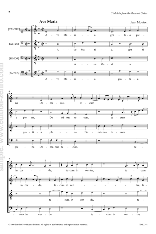 Two Motets from the Rusconi Codex