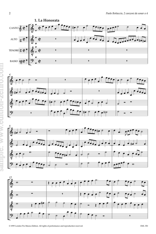 Paulo Bottaccio : Two canzoni à4