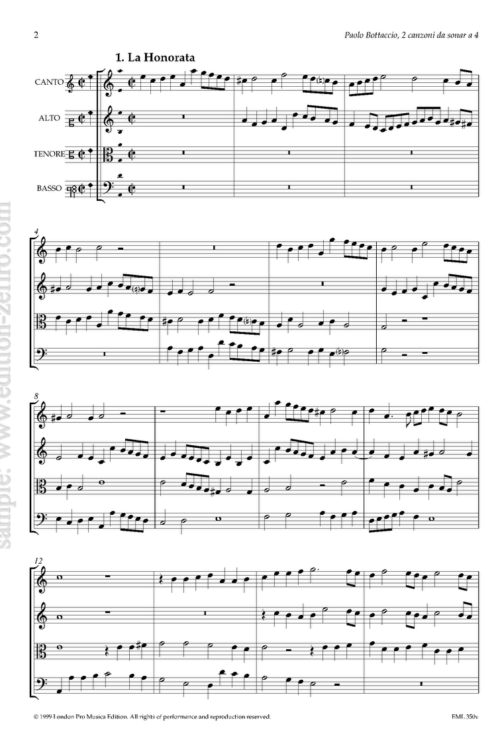 Paulo Bottaccio: Two canzoni à4 (viols)