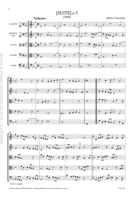 Johann Thesselius : Suite à5 (1609) (viols)