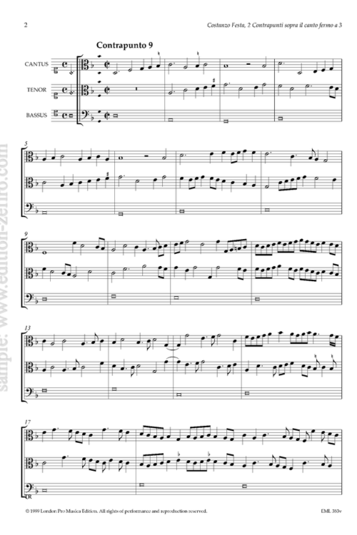Two Contrapunti sopra il canto fermo à3 by Costanzo Festa (viols)
