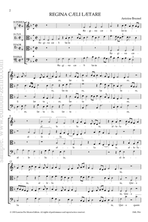 Antoine Brumel : Regina caeli laetare à4 (viols)