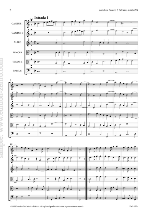 Melchior Franck : Three Intradas à6 (viols)Melchior Franck : Three Intradas à6 (viols)
