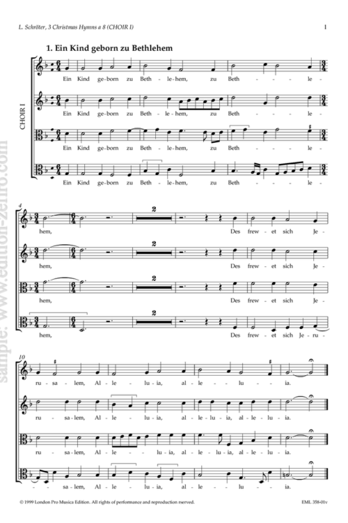 Leonhard Schröter : 3 Christmas Hymns à8 (viols)