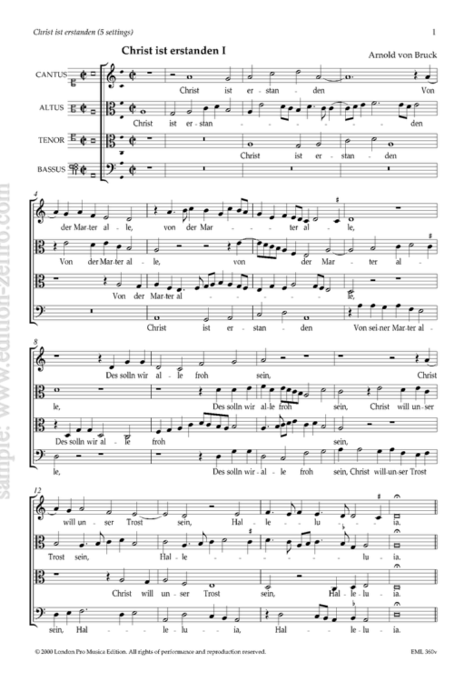 Christ ist erstanden (5 settings) (viols)
