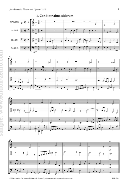 Juan Bermudo : Tientos and Hymns à4 (1555) (viols)