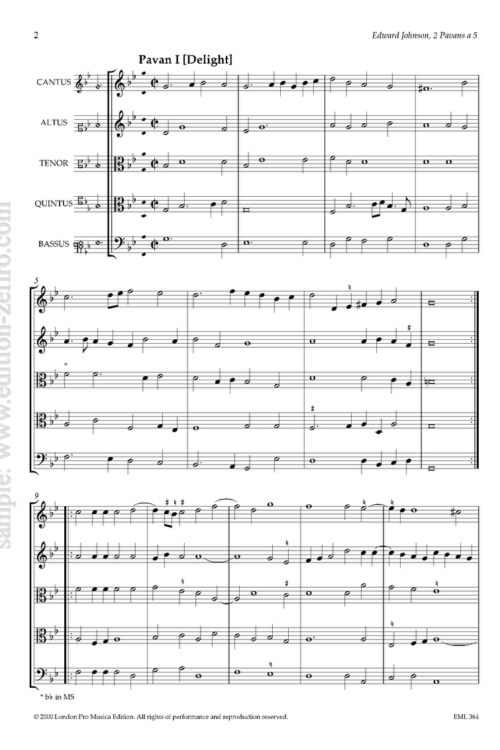 Edward Johnson : Two Pavans à5 (viols)