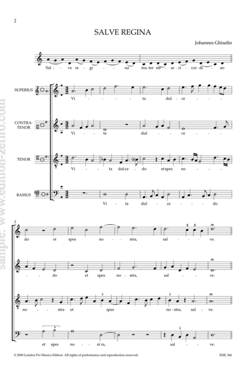 Johannes Ghiselin : Salve Regina