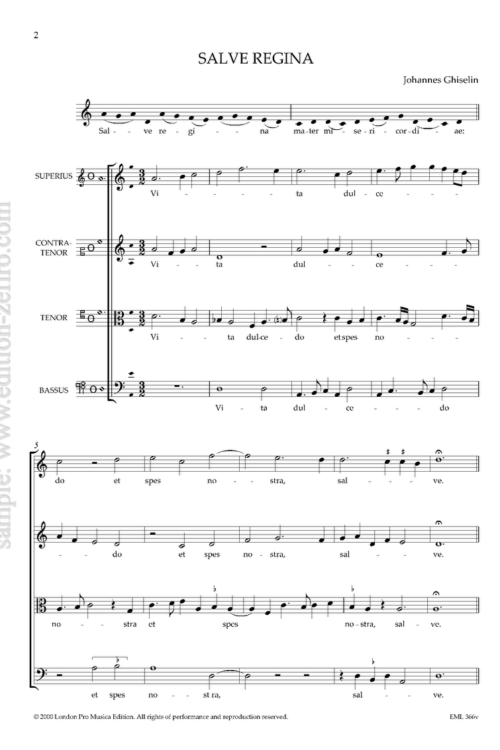 Johannes Ghiselin : Salve Regina (viols)