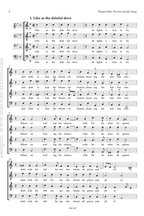 Thomas Tallis: The Four Secular Songs à4