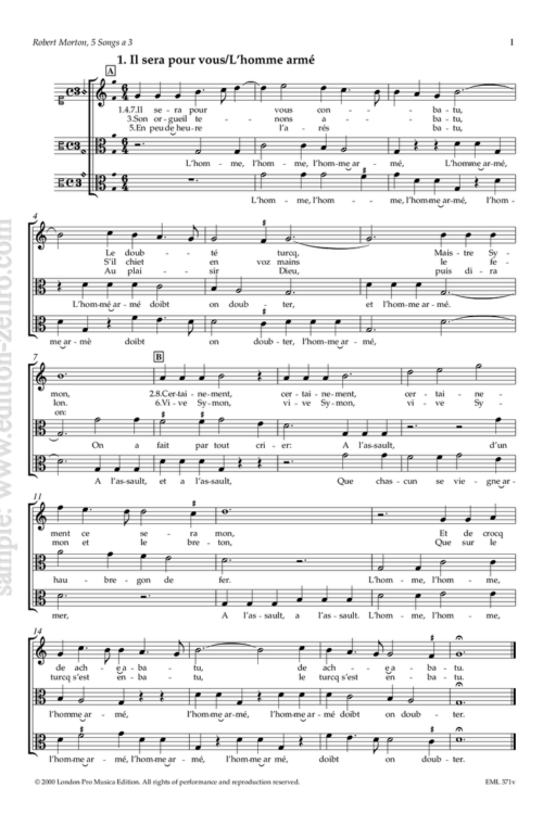 Five Songs (viols) : Robert Morton