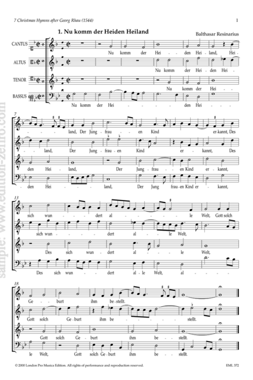 Seven Christmas Hymns (1544)