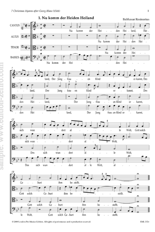 Seven Christmas Hymns à4 (1544) (viols)