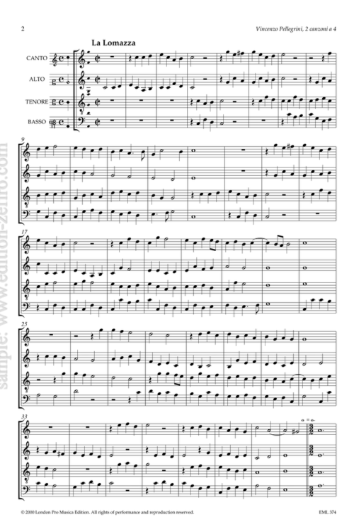 Vicenzo Pellegrini : Two canzoni à4
