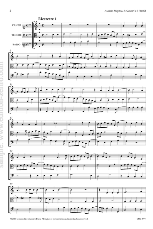 Ascanio Mayone : Two Ricercari (viols)