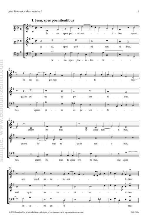 John Taverner : Four Short Motets