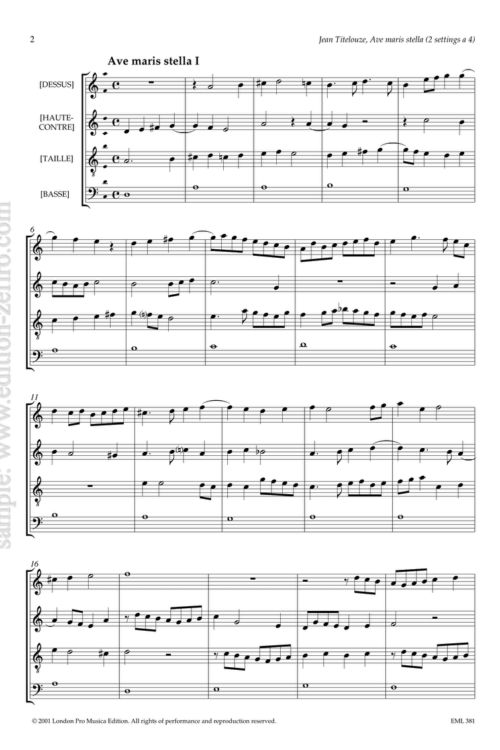 Ave Maris stella à4 (2 settings)
