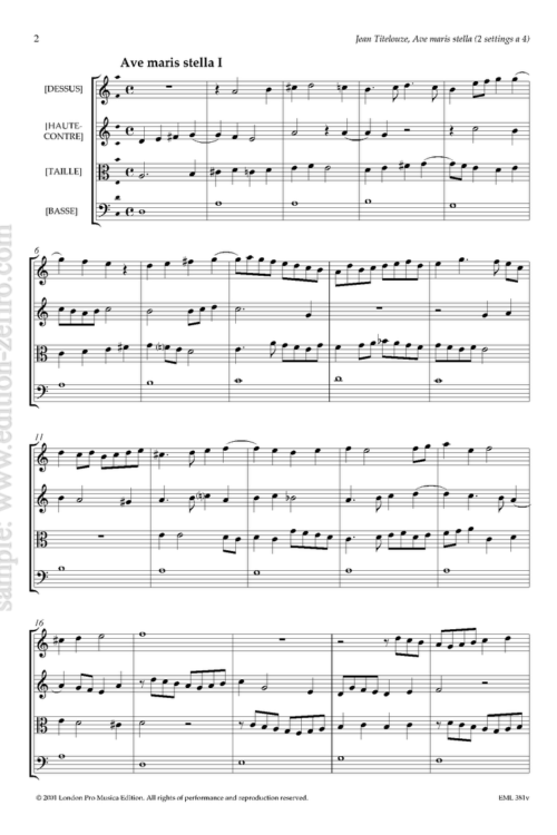 Ave Maris stella à4 (2 settings) (viols)