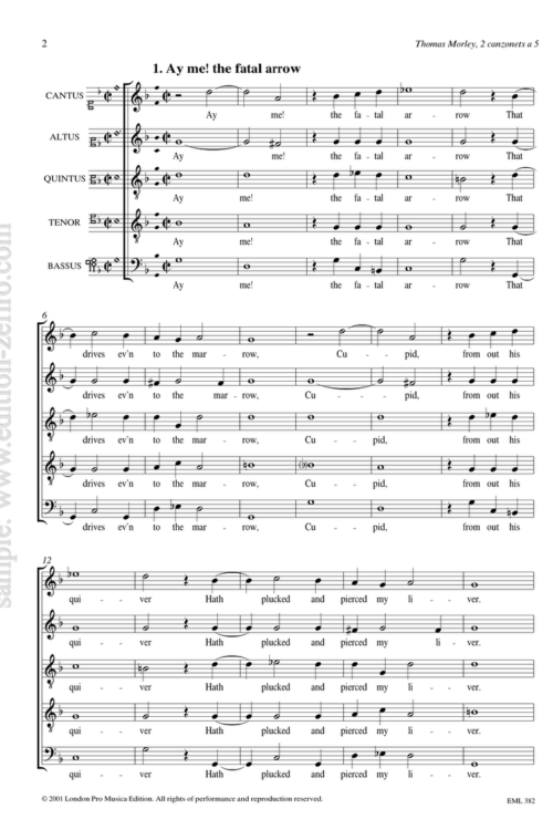 Thomas Morley : Two canzonets à5