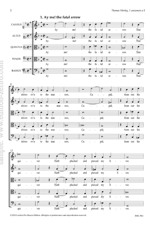 Thomas Morley : Two canzonets à5 (viols)