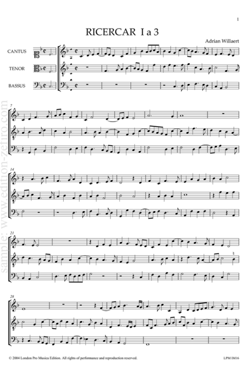 Complete Instrumental Music Vol. I - 13 ricercari à3
