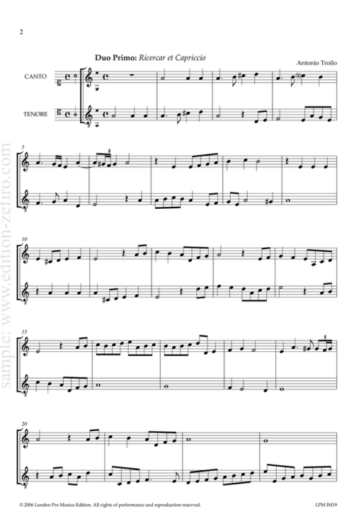 Antonio Troilo - Sinfonie, Scherzi a due voci