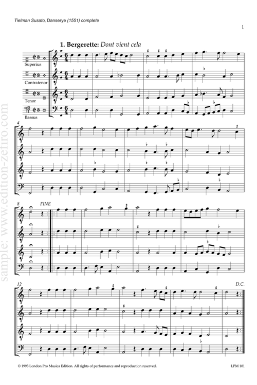 Danserye (1551) (score + commentary) : Tielman Susato