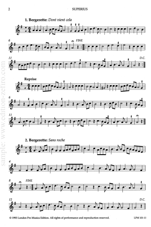 Danserye (1551) (set of high parts) : Tielman Susato