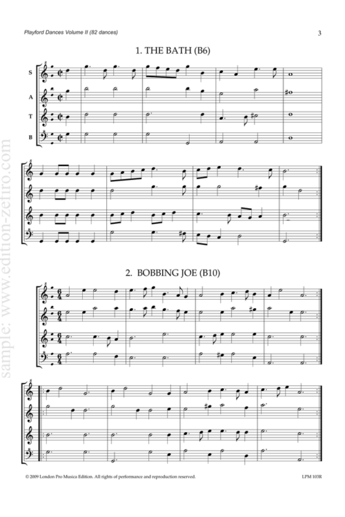 Playford Dances à4, volume 2