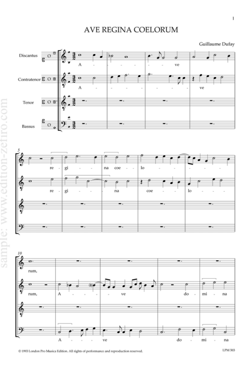 Ave Regina Coelorum : Guillaume Dufay