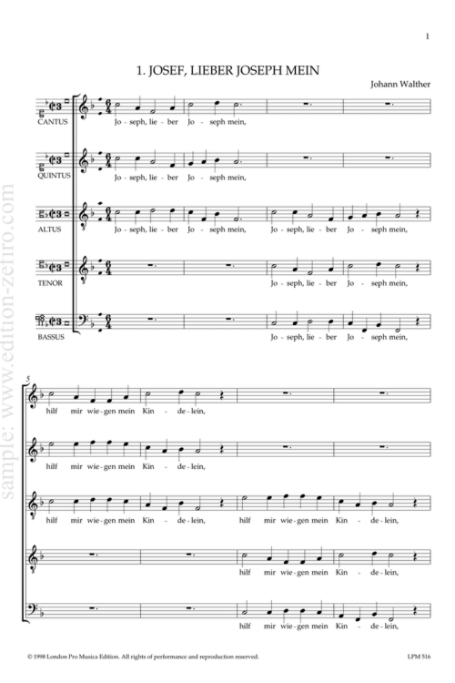 Two Christmas Hymns by Johann Walter