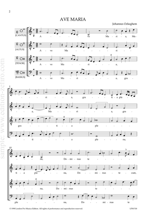 Ave Maria : Johannes Ockeghem