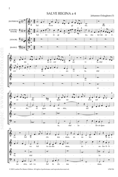 Salve Regina : Johannes Ockeghem