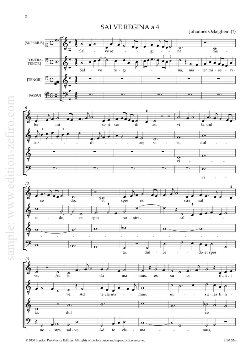 Salve Regina : Johannes Ockeghem