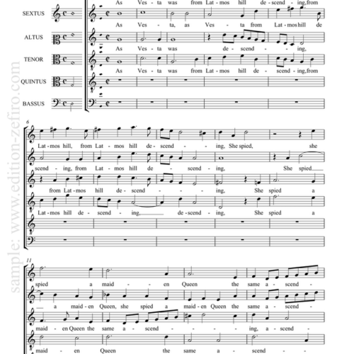 As Vesta was descending : Thomas Weelkes