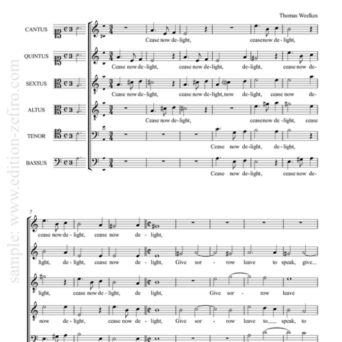 Cease now delight : Thomas Weelkes
