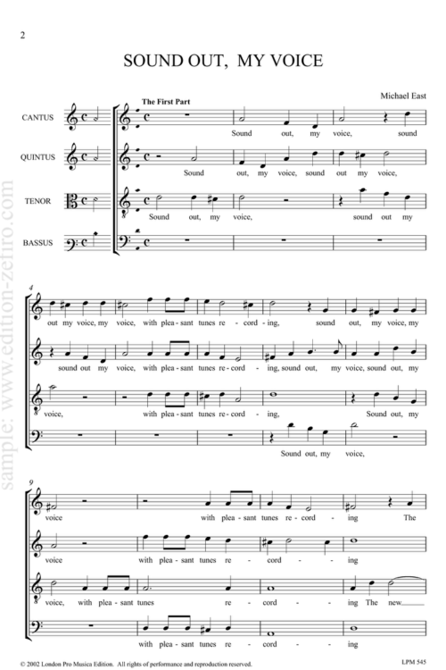 Sound out my voice : Michael East