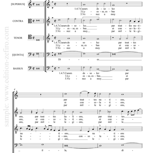 3 settings of Cueurs desolez par toutes nations by Josquin des prés and Pierre de la Rue