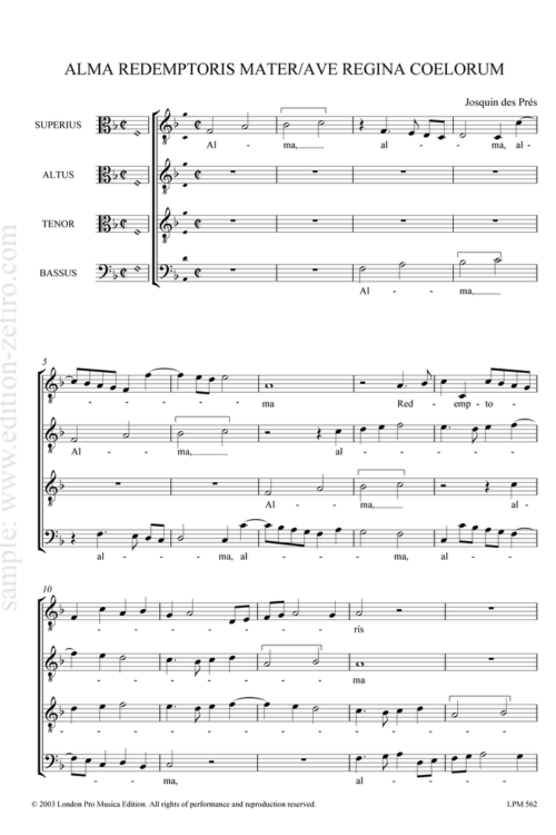 Alma Redemptoris Mater : Josquin des Prés