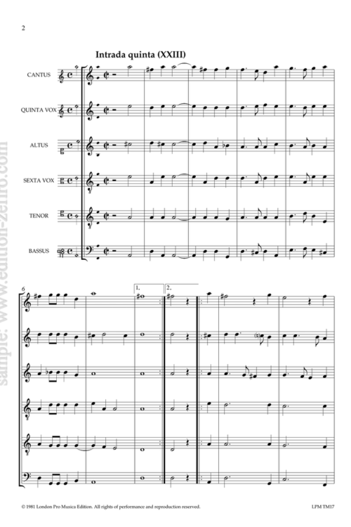 Demantius: 7 Intradas from Conviviorum Deliciae