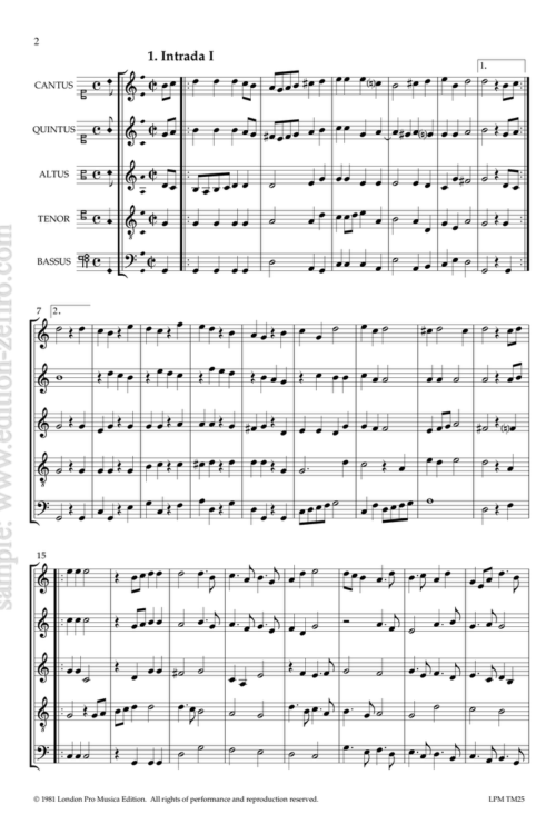 Six Intradas (1601) : Johannes Ghro