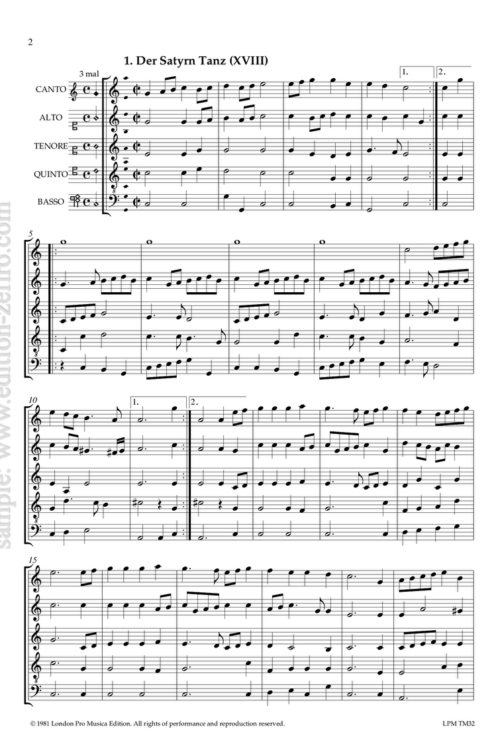 Nine Masque dances (1617) : William Brade